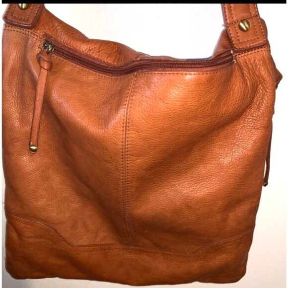 Sabina New York Genuine Leather Tan Crossbody Bag - Picture 3 of 14